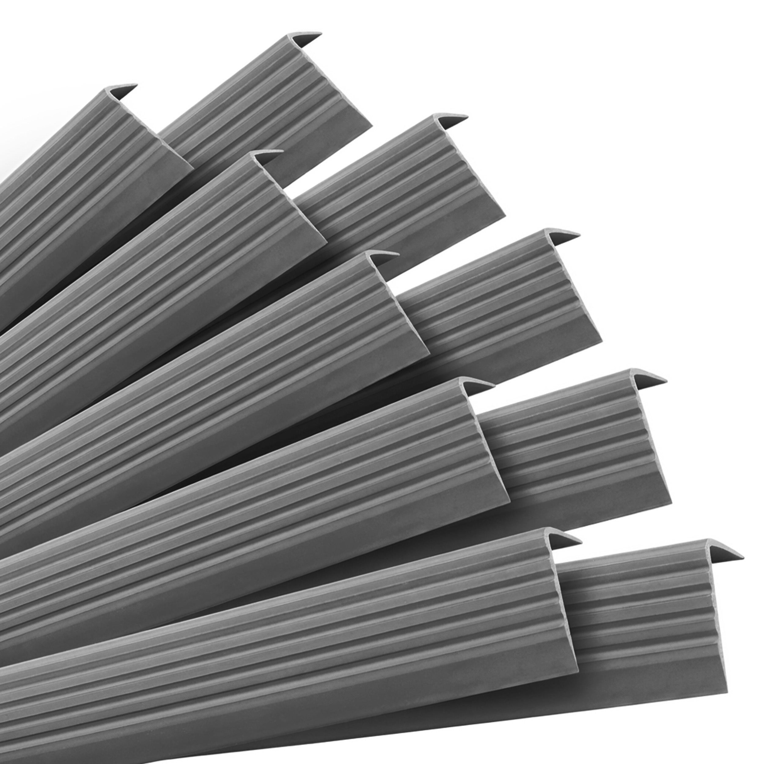 10x Profil schodowy PVC 40x25 mm - samoprzylepny, antypoślizgowy, 100 cm, ciemny szary