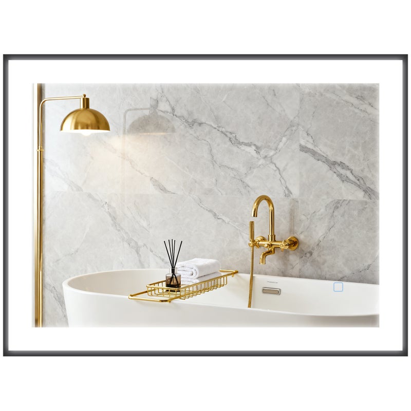 Lustro 80x60 cm z oświetleniem LED, przeciwmgielne, z pamięcią, IP44