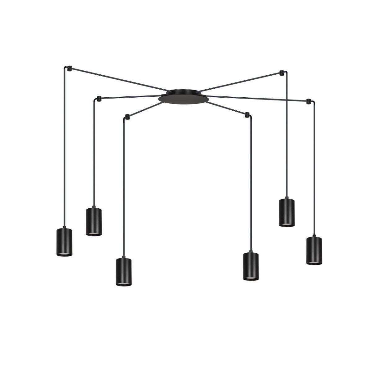 Żyrandol Emibig 6xGU10 30W TRAKER 6 BL/BLACK 524/6