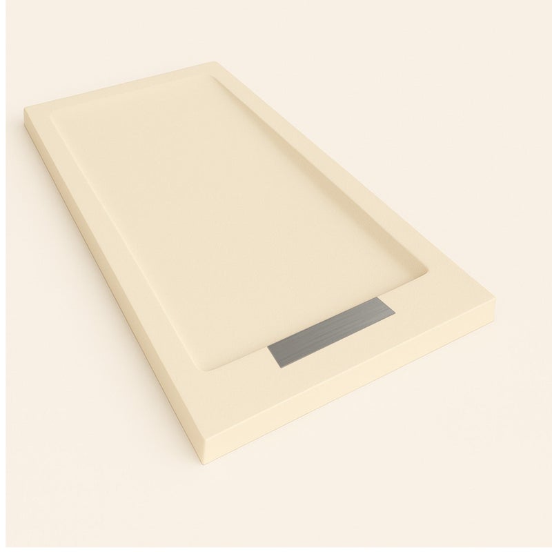 Brodzik STEEN z ramą 70x90 cm kolor Intensywny kremowy RAL 1015, kratka ze stali nierdzewnej