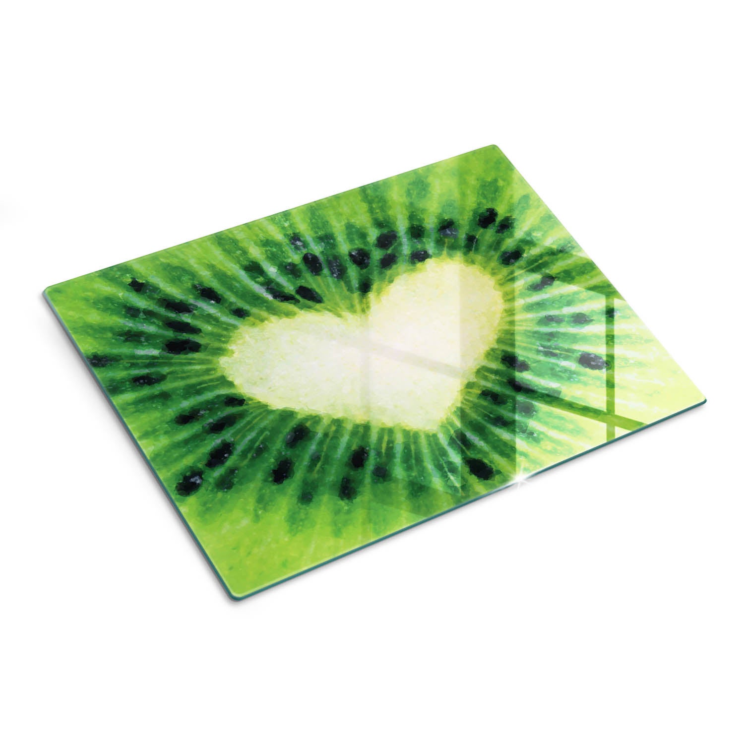 Deska szklana do kuchni z dekoracyjnym wzorem - Kiwi Serce - 30x40 - Tulup