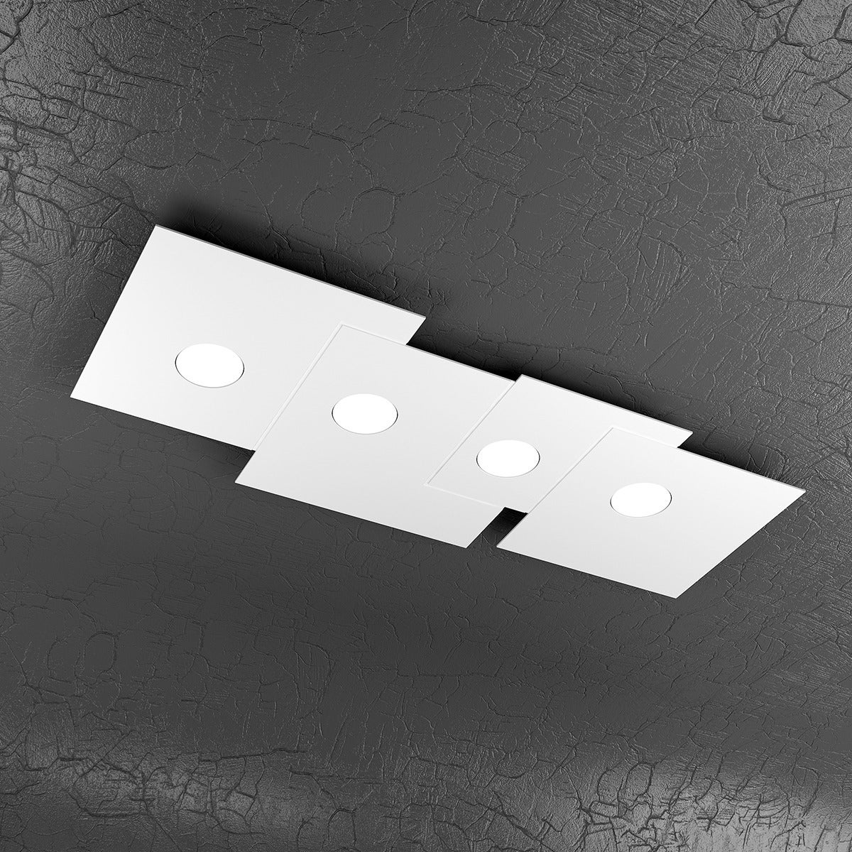 Lampa sufitowa prostokątna Toplight 4-punktowa Plate z oprawką GX53, struktura antracytowa, nowoczesny design 86x37x3cm