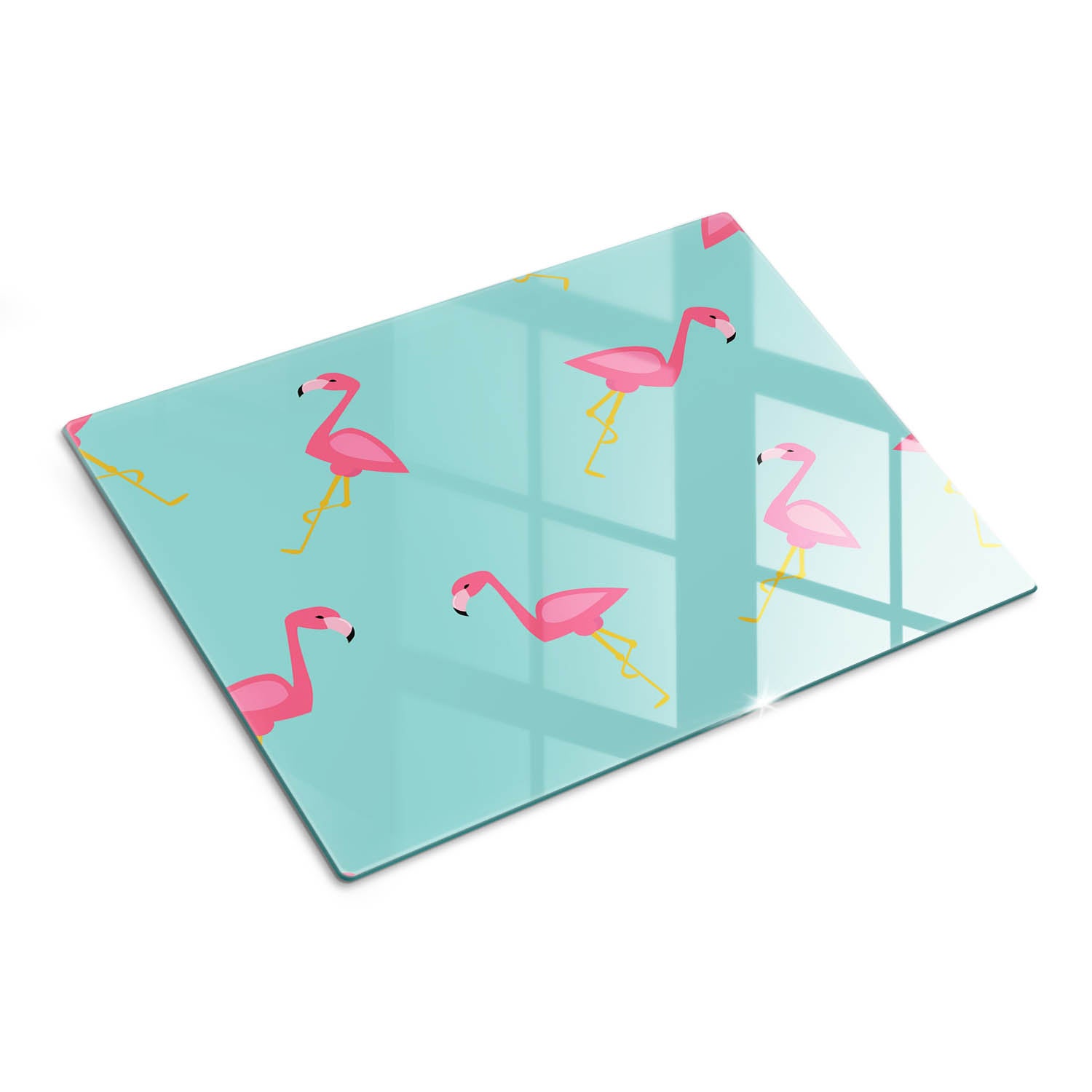 Szklana płyta kuchenna dekoracyjna deska do krojenia - Flamingi - 30x40 - Tulup