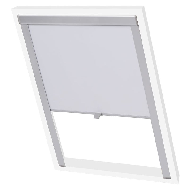 Roleta na Okno Dachowe Zaciemniająca Biała 97,3x121,2 cm z Aluminiową Ramą