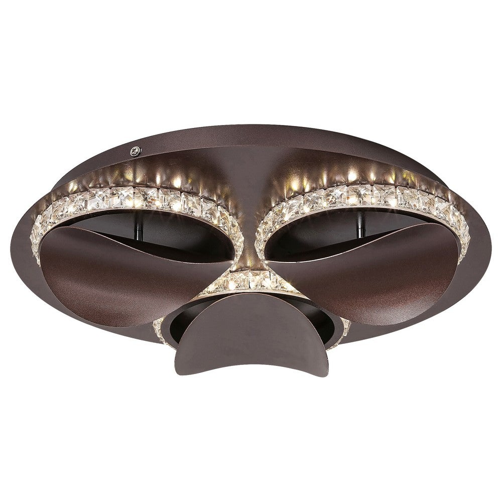 Plafon Capriana okrągły brązowy metalik LED 18W 4000K 720lm wym: 8,9 x 38 cm IP20 kryształ Rabalux