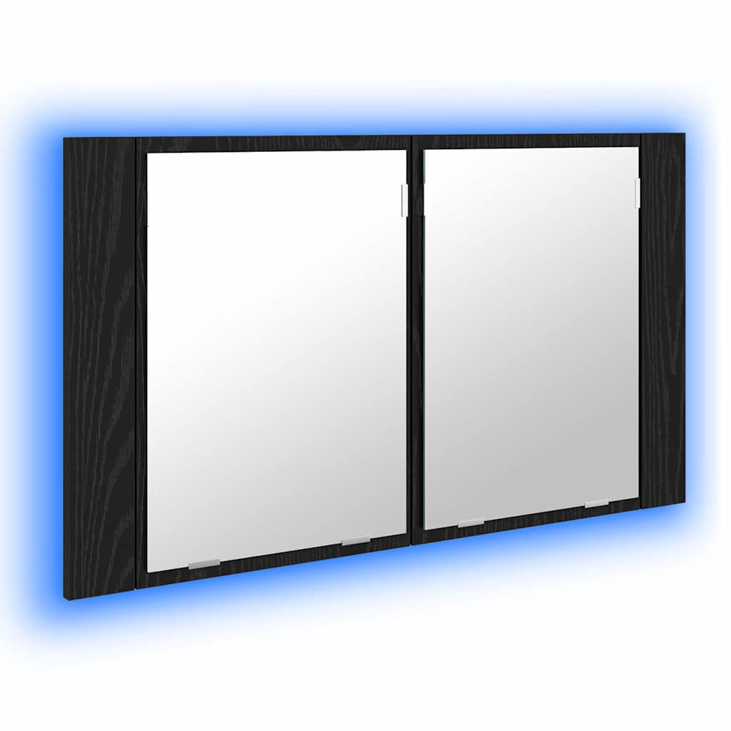 Szafka z lustrem do łazienki Czarny Dąb 80 x 12 x 45 cm