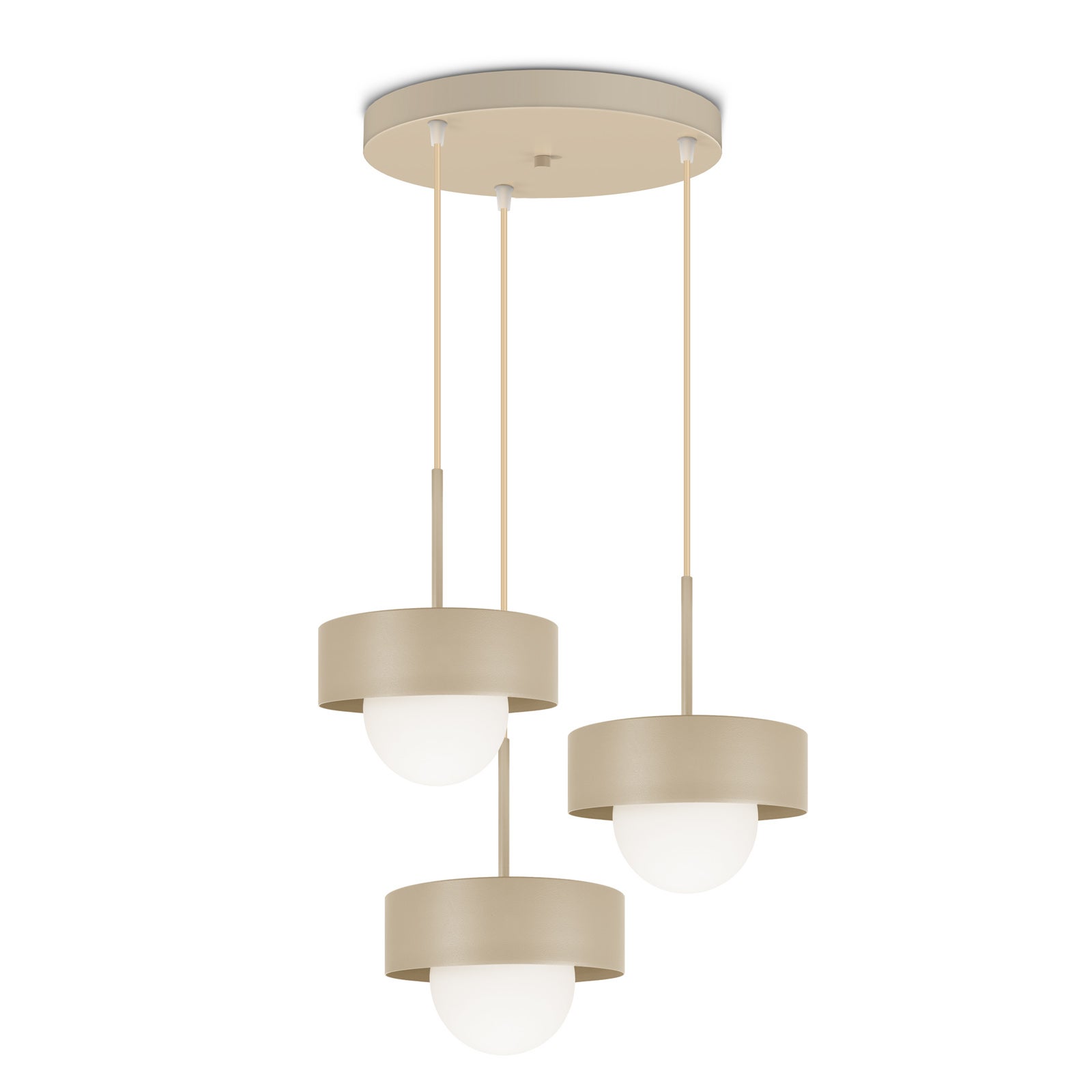 Lampa wisząca sufitowa żyrandol loft beżowa g9 szklane kule modern luxolar