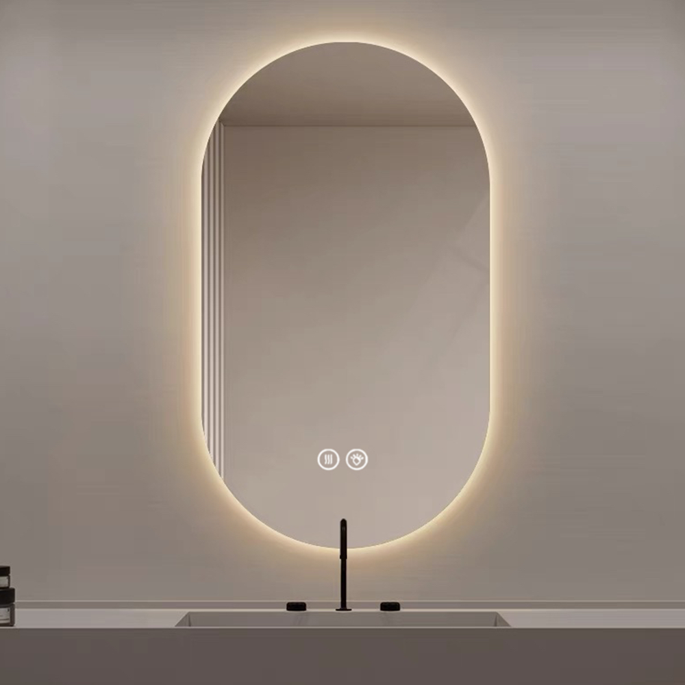 Luster do makijażu do łazienki smart 60×90 cm owalne, 3 regulowane tryby oświetlenia