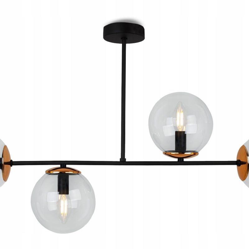 Lampa sufitowa wisząca Light Home LH Tulza 4x E14 40W klosz miedziany/bezbarwny