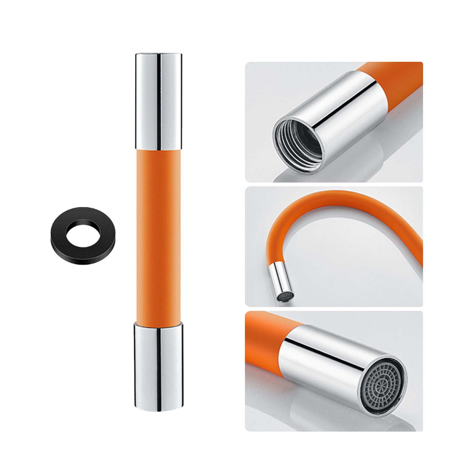 360 Degree spryskiwacz do kranu wąż przedłużający silikon Extension Tube z szczelny Gasket Bubbler elastyczny kran Extender woda wąż