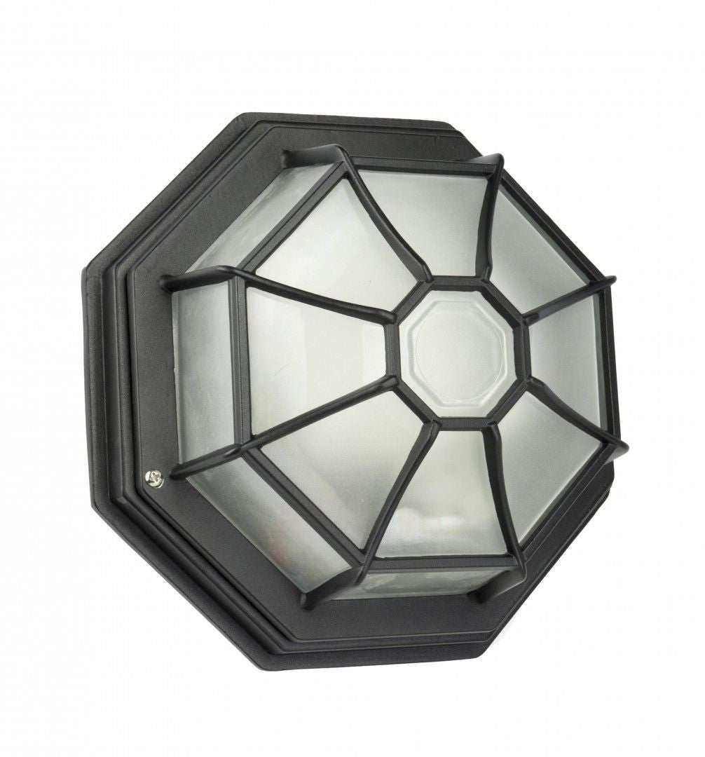Lampa sufitowa zewnętrzna Retro czarna 1xE27x60W wym: 26,5 x 26,5 x 13 cm aluminium SU-MA