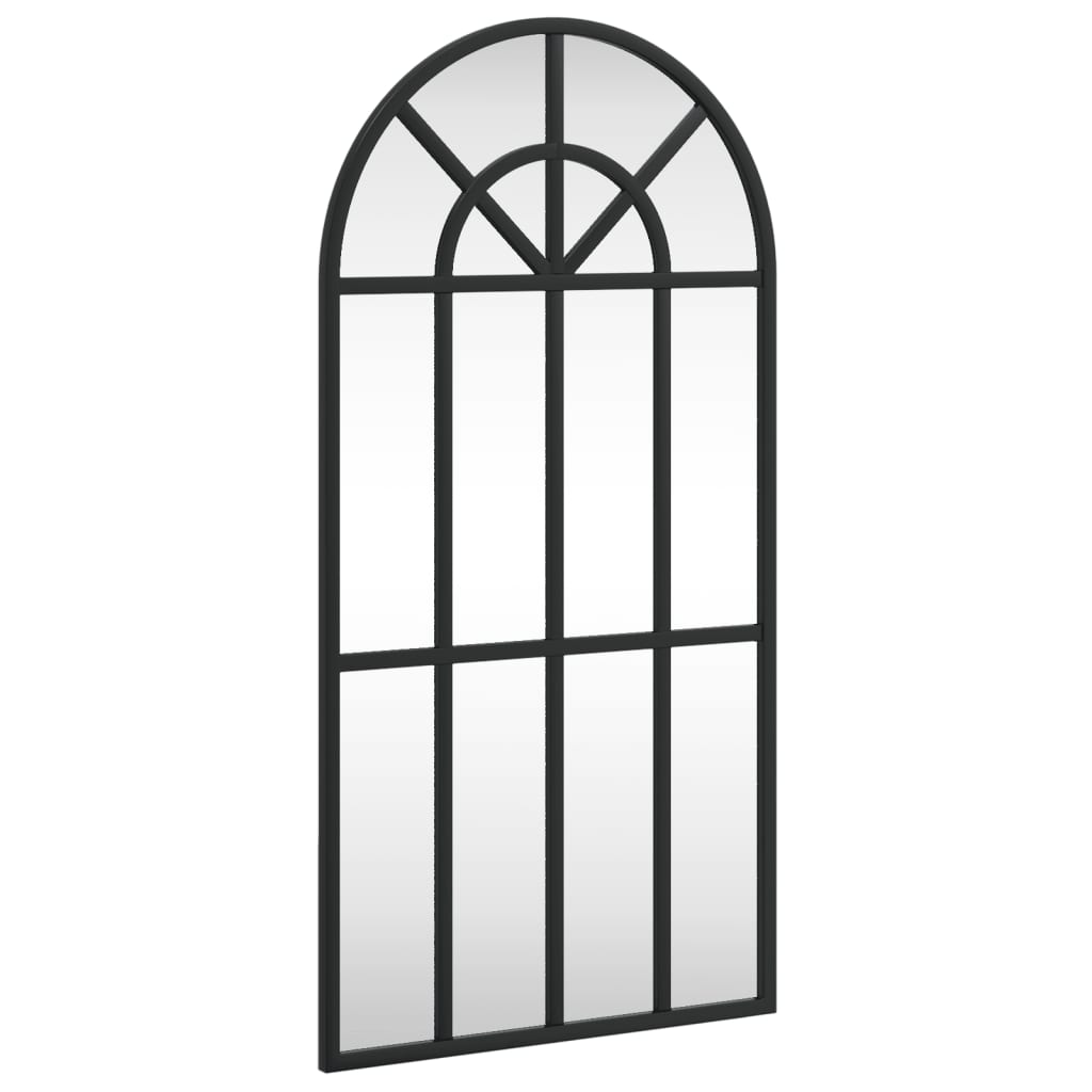 Lustro Ścienne Łukowe z Ramą 30x60 cm Czarne do Sypialni