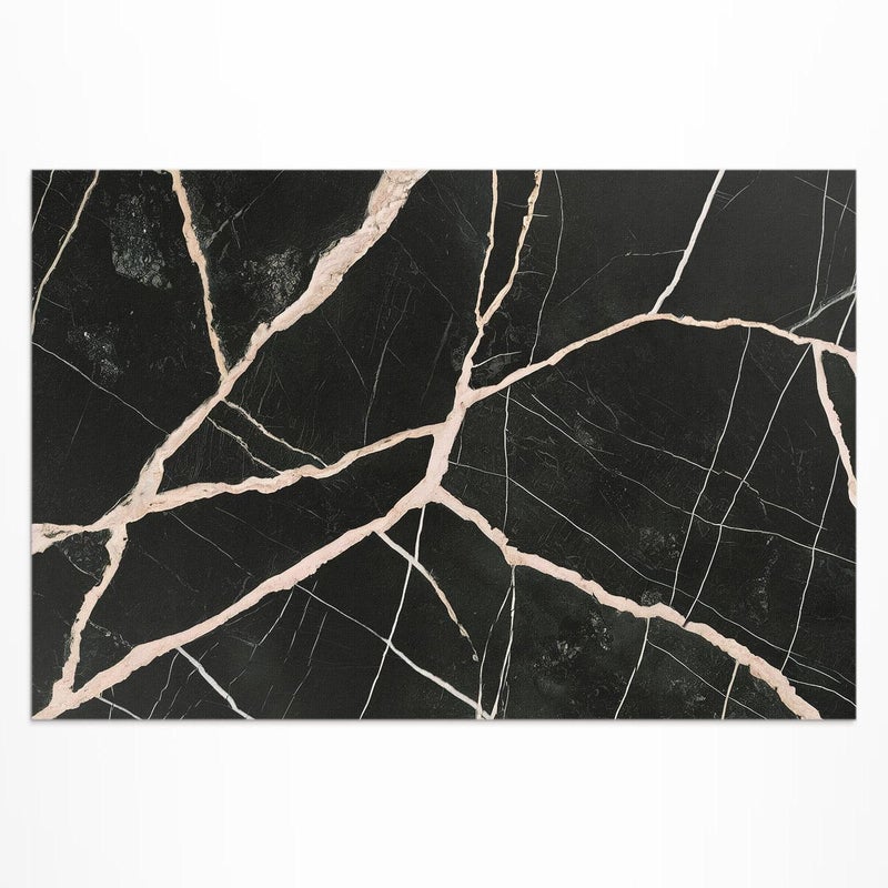 Dywan winylowy ciemny marmur, mata winylowa kontrast glamour 90x60 cm ArtPrintCave