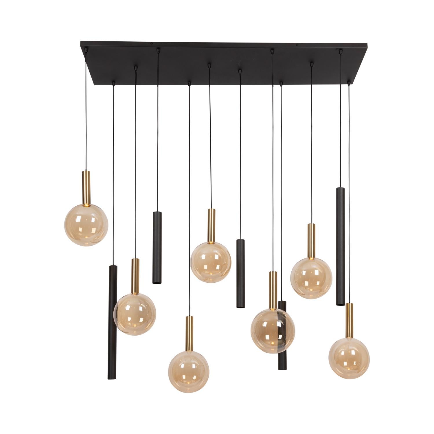 Lampa wisząca JOSIANE czarno-złoty 7xG9x40W + 5xGU10x40W metal wym:200x143x3,5cm IP20 Lucide