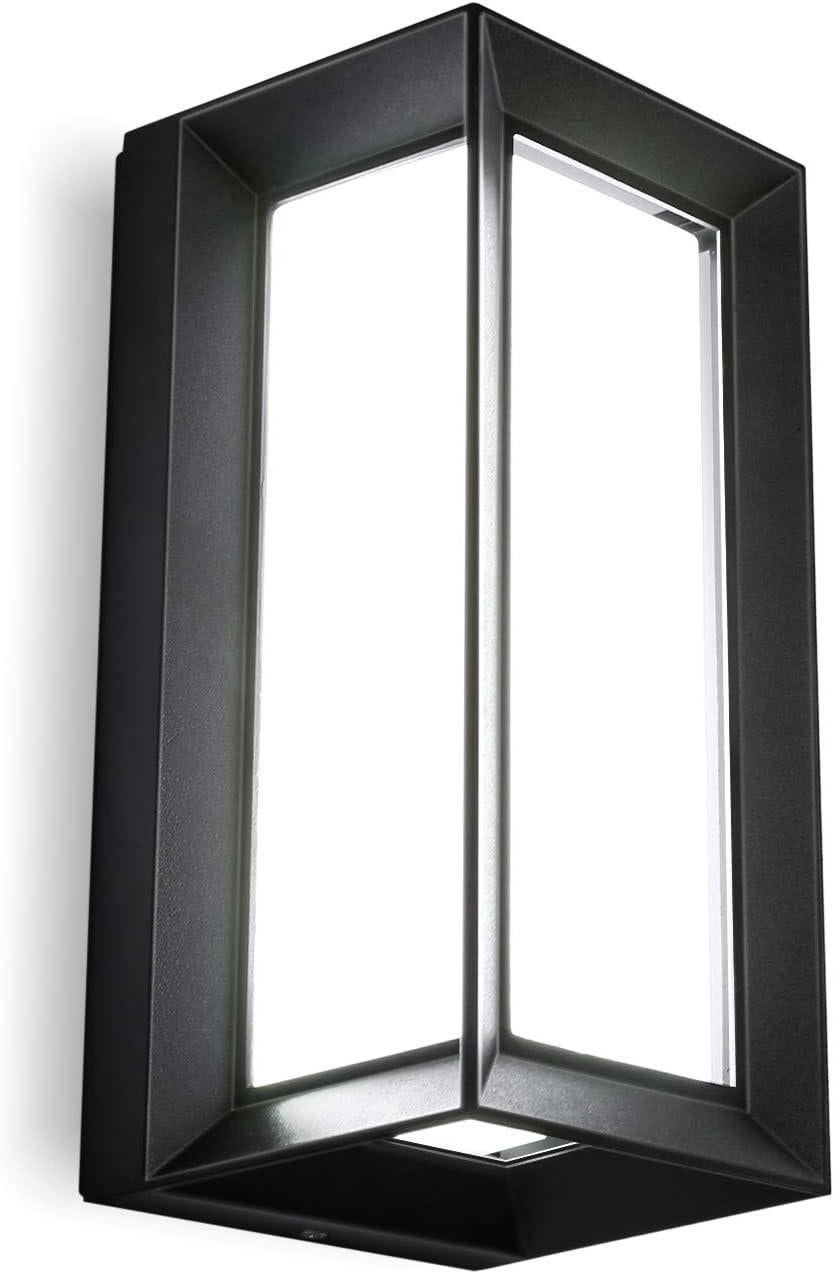 Zewnętrzna Lampa Ścienna Zewnętrzna Nowoczesny Ogród Oświetlenie Ścienne Zewnętrzne LED Kinkiet Matowy Czarny Lampa Ścienna Wodoodporna Zimna Biel