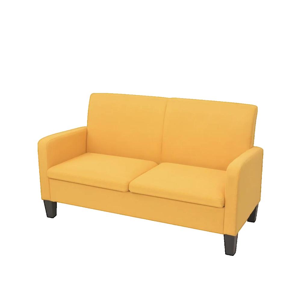 Sofa vidaXL 2-osobowy Żółty wygodny i wytrzymały