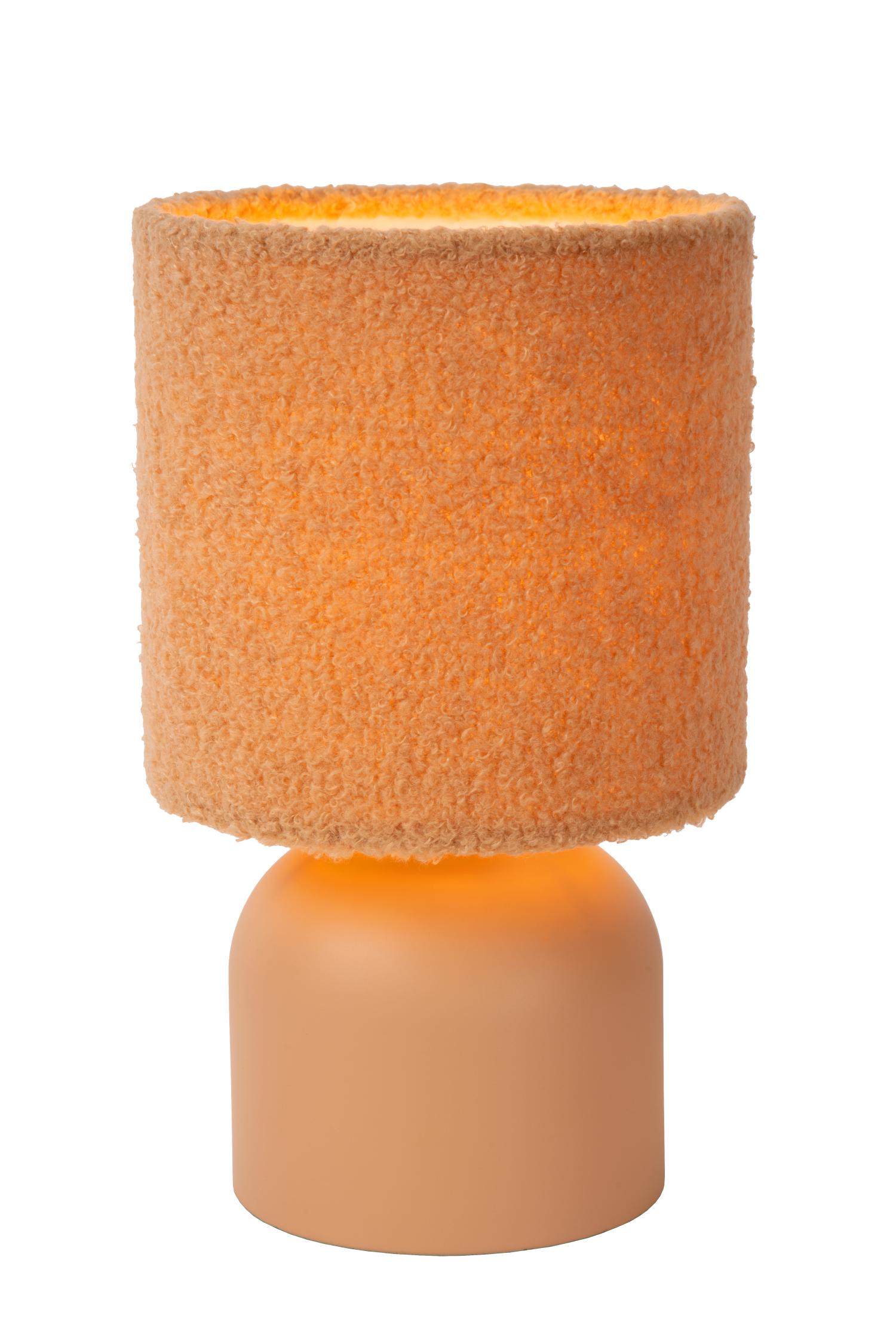 Lampa stołowa z abażurem Woolly pomarańczowa 1xE14x40W Lucide