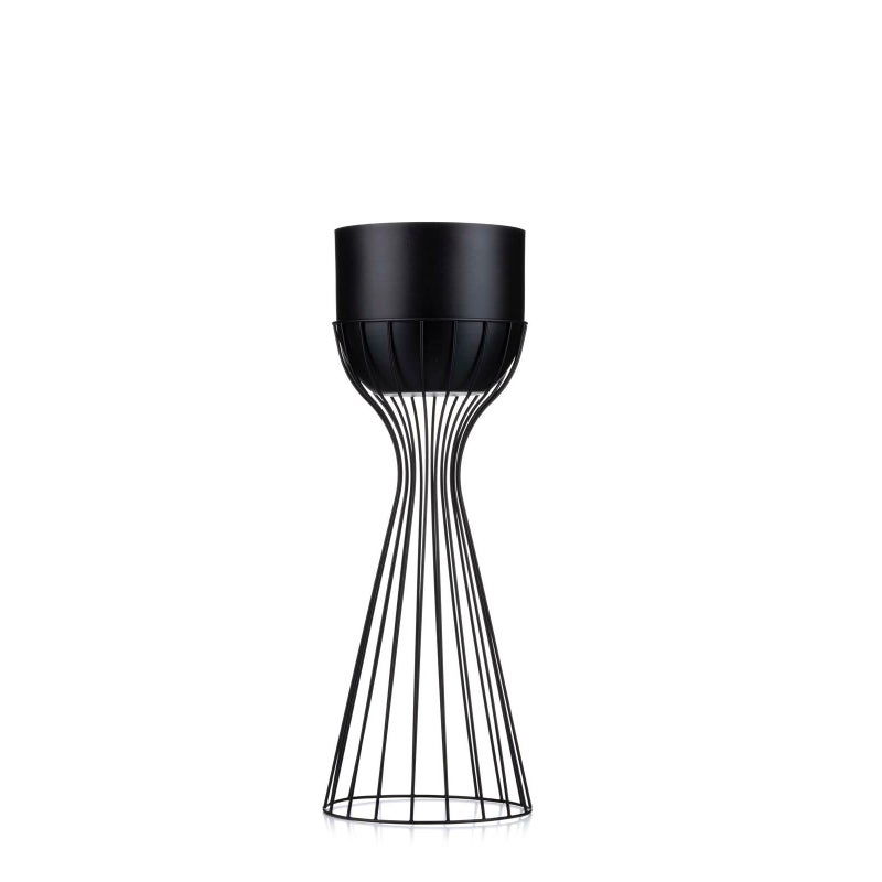 Kwietnik stojący HowHomely loft czarny metalowy 56x20x20 cm 1 szt.