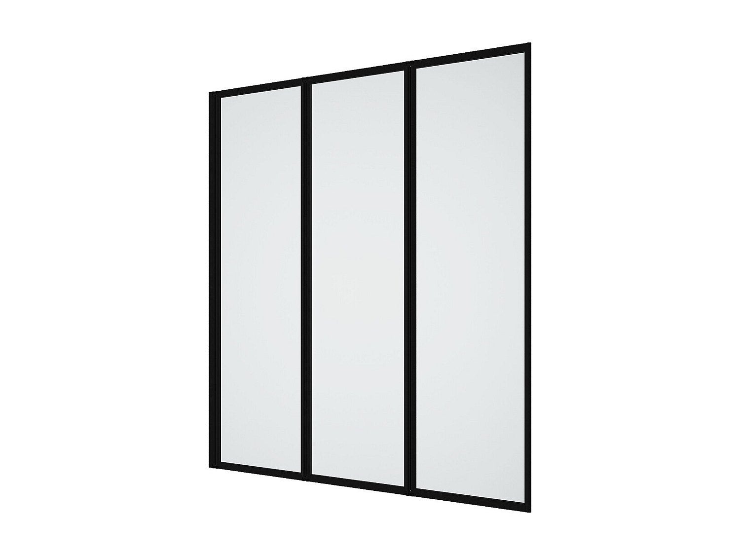 Ścianka nawannowa składana z metalu w kolorze matowym czarnym w industrialnym stylu – 120 × 140 cm – DISTRICT