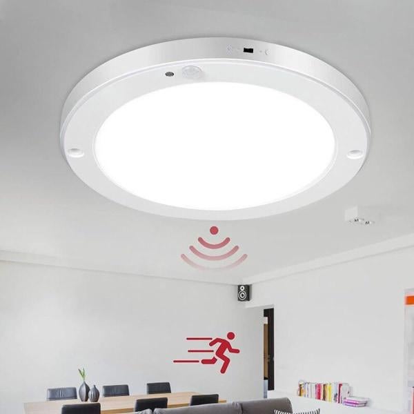 Lampa sufitowa LED z czujnikiem ruchu, 18 W, 1200 lm, barwa światła 4000 K, 22 cm, 2 tryby