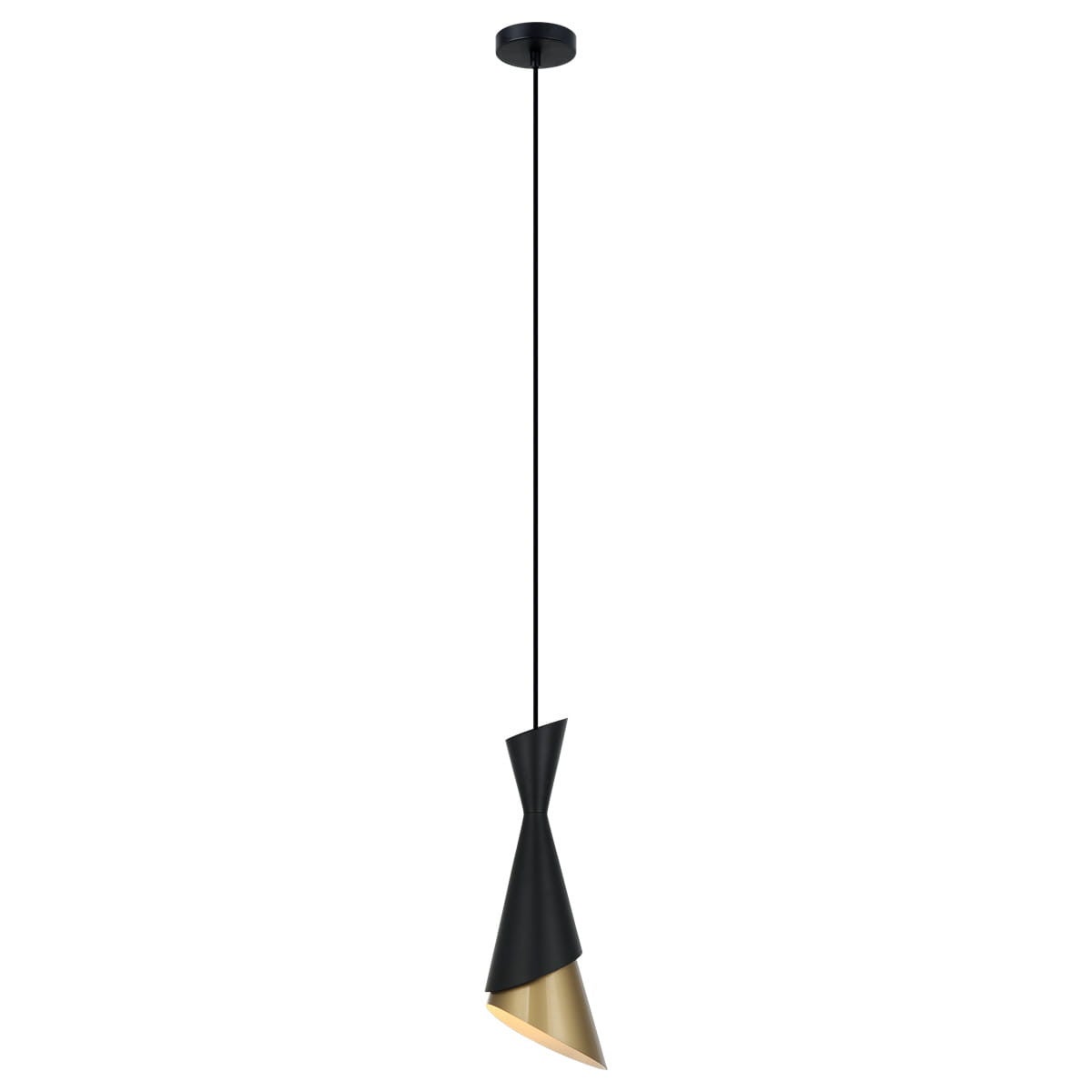 Lampa wisząca Malia czarno-złota 1xE27x40W metal wym:108x13,5x13,5cm IP20 Italux
