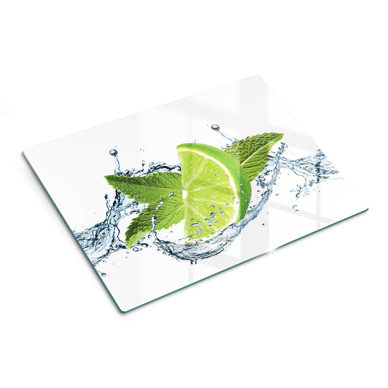 Deska ochronna na blat ze szkła hartowanego z nadrukiem - Limonki Woda - 30x40 - Tulup