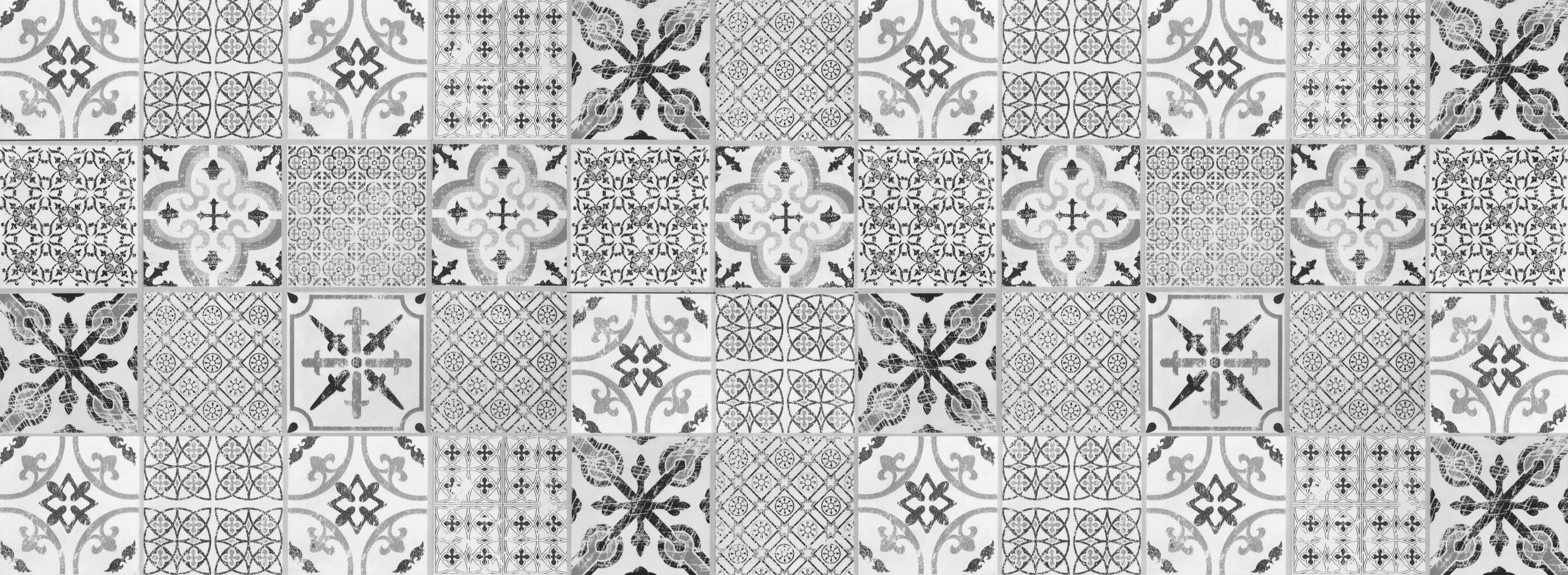 Dywan winylowy Collage vintage szary 66x180 cm - PVC antypoślizgowy, winylowy do kuchni lub salonu, zmywalny, wodoodporny, szary