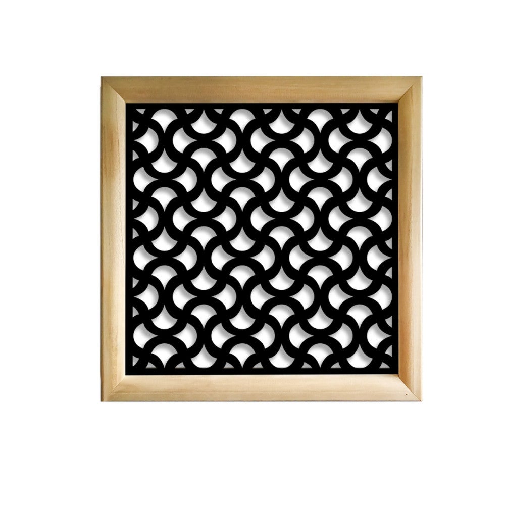 DROPS - Kwadratowe moduły dekoracyjne z drewna i PVC - Rozmiar 48x48 cm - Grubość 47 mm - Kolor wewnętrzny CZARNY