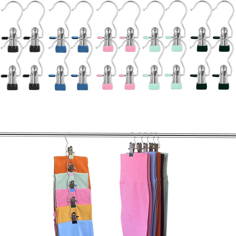 ganchos de ropa de acero inoxidable con klipsy para falda pantalones pantalones cortos sombrero 20 piezas