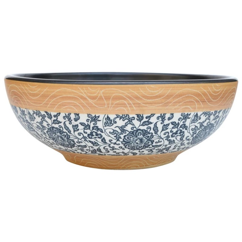 Umywalka Nablatowa Ceramiczna Okrągła Wielokolorowa do Łazienki 41 cm