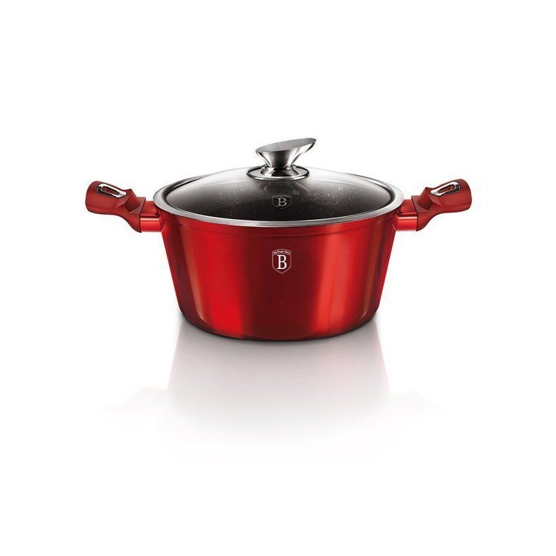 Garnek granitowy 24 cm Berlinger haus bh-1257 red metallic line 1szt
