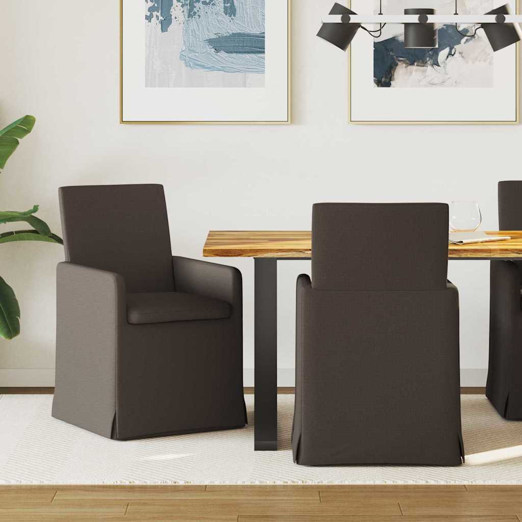 Krzesła jadalne 2 pcs ciemno szary 57 x 67 x 95 cm Płótno vidaXL
