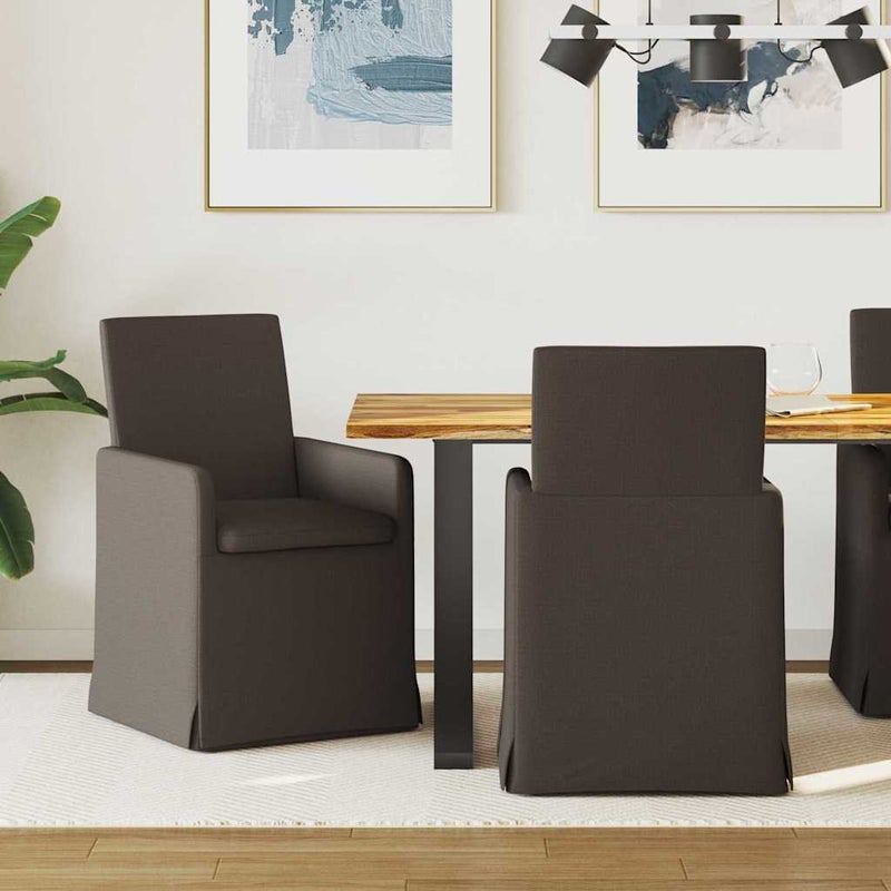 Krzesła jadalne 2 pcs ciemno szary 57 x 67 x 95 cm Płótno vidaXL