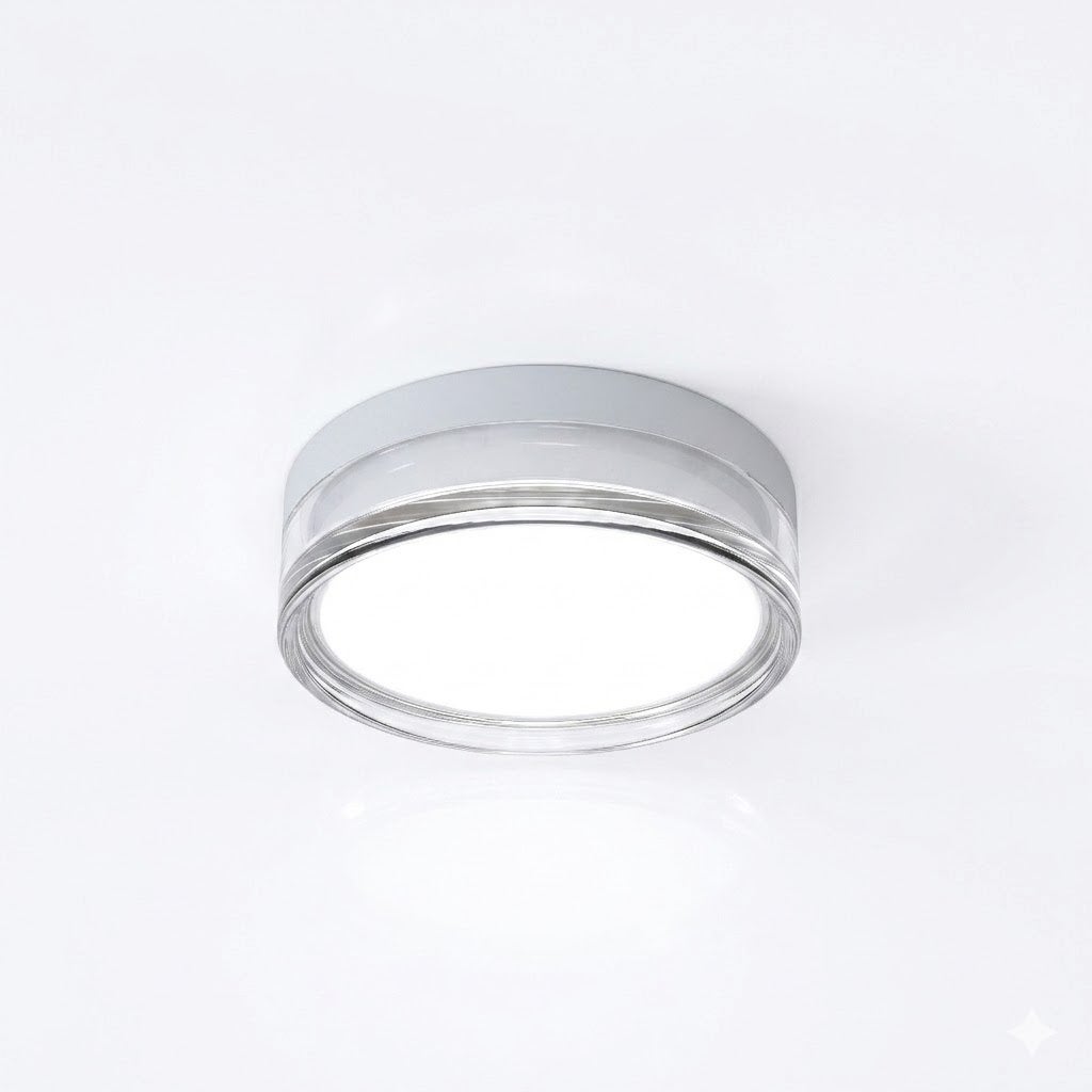 Plafon nowoczesny biało-przezroczysty okrągły 23cm LED 18W Rilta Italux