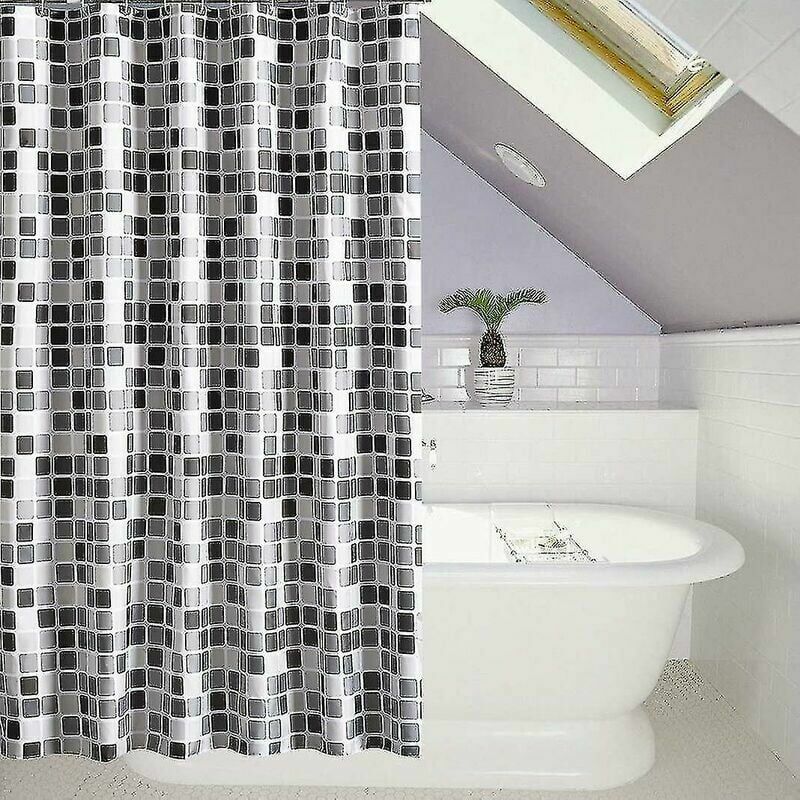 Zasłona prysznicowa 200 x 200 cm (szer. x wys.), odporna na pleśń, antybakteryjna, hydrofobowa, z miękkiej tkaniny poliestrowej