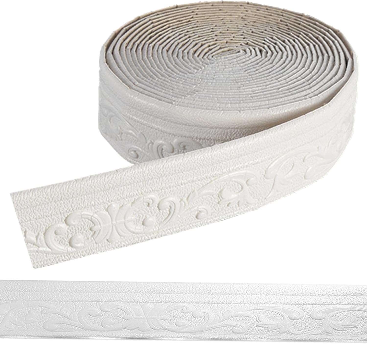 Listwa ścienna samoprzylepna, 10 m x 7,8 cm, listwa dekoracyjna, samoprzylepna, biała, 3D, do korytarza, sufitu, narożnika, linii kątowej