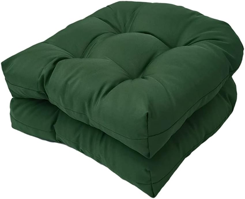 Poduszki na krzesła ogrodowe (2 sztuki), poduszki 19 x 19 cali (ciemnozielone)
