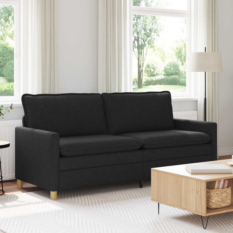 Sofa Czarny 196 x 81 x 87,5 cm tkanina vidaXL