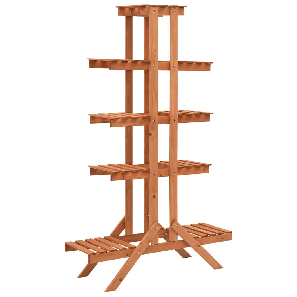 Stojak na Kwiaty Drewniany 132 cm Pomarańczowy do Ogrodu na Taras