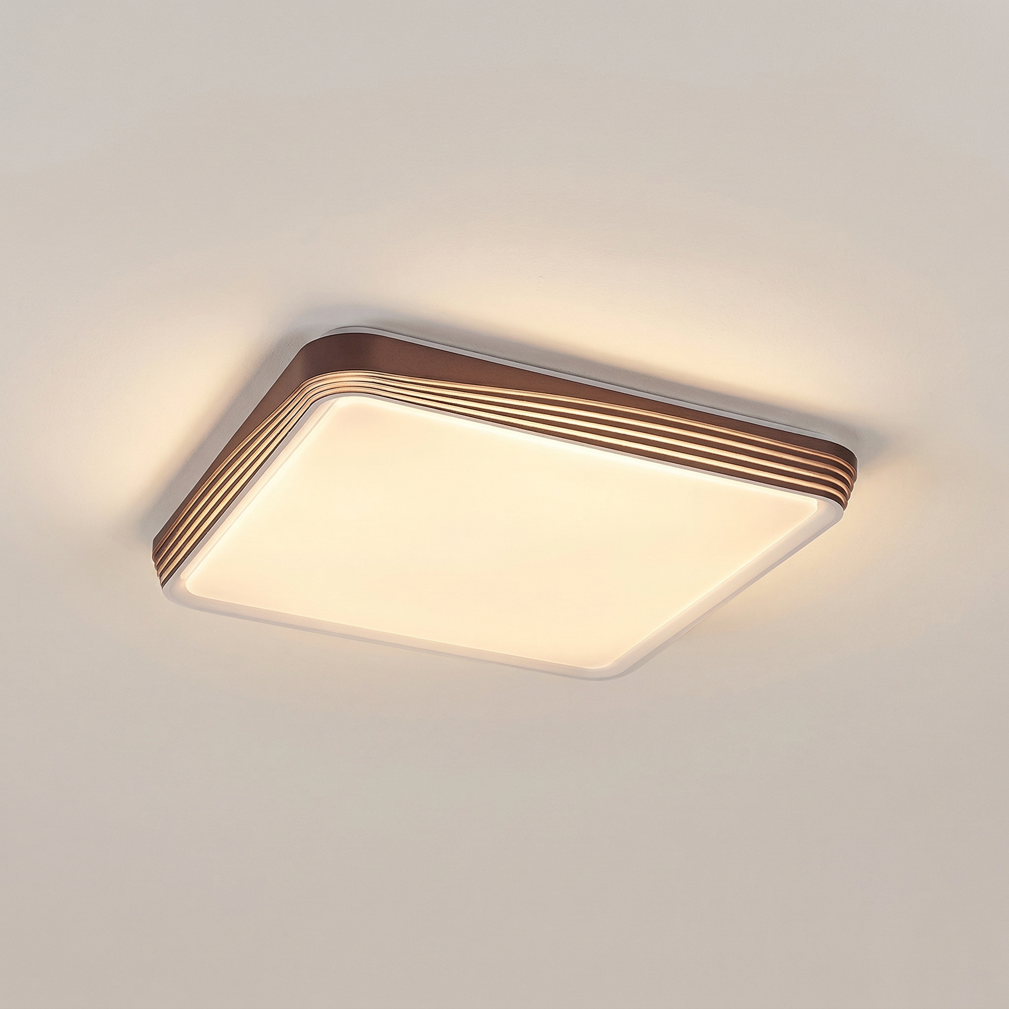 Plafon Druzor kwadratowy brązowo-biały LED 40W 3000K 2100lm wym: 7,5 x 48 cm IP20 metal Rabalux