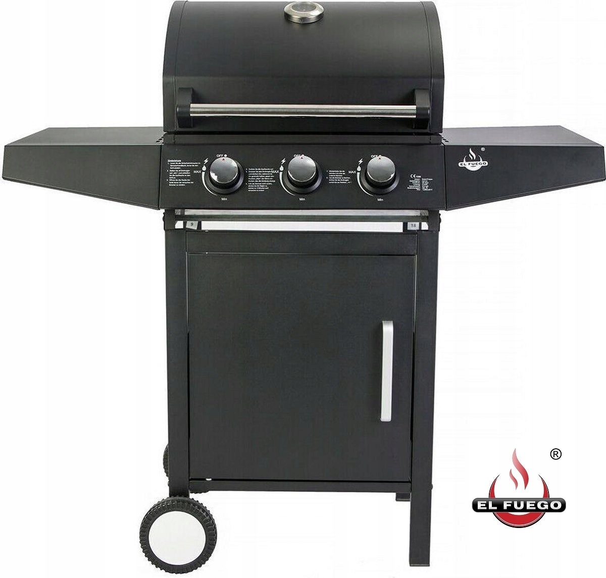 GRILL GAZOWY EL FUEGO SAN ANGELO 8.4kW 3 PALNIKI + REDUKTOR