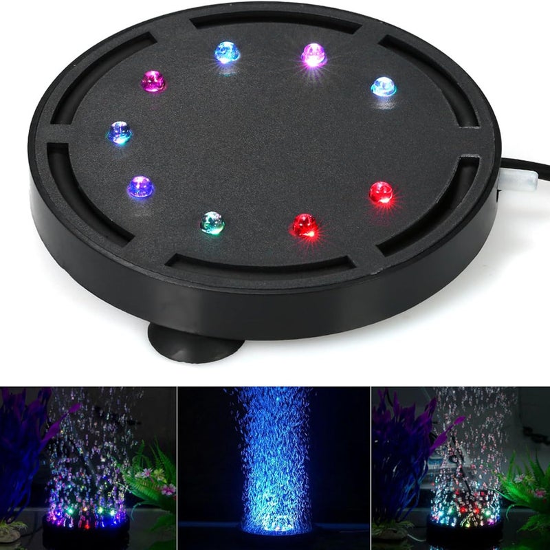 Dyfuzor tlenu do akwarium, dyfuzor powietrza do akwarium, oświetlenie LED RGB, dekoracja akwarium, 125 mm