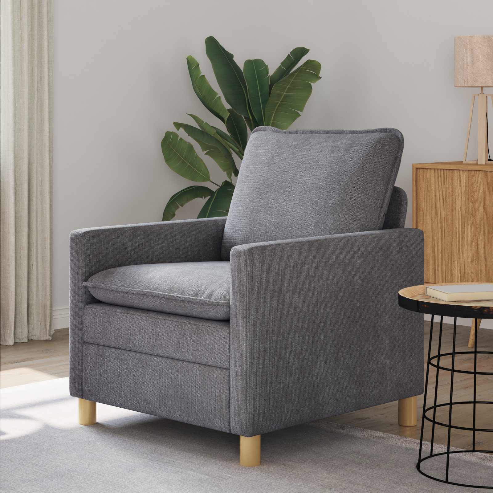Sofa jasnoszary 76 x 81 x 87,5 cm Poliester vidaXL