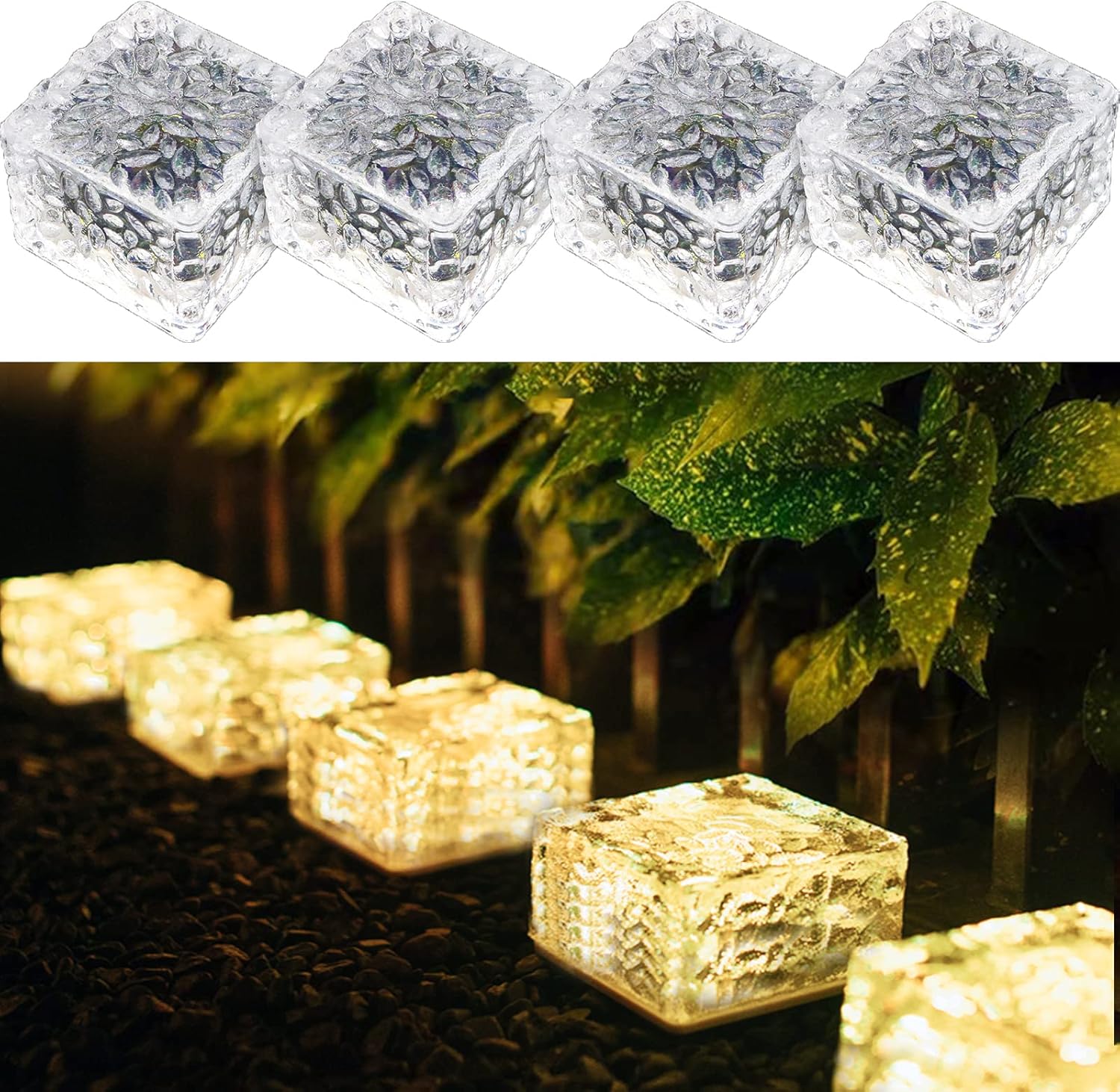 x x cm Zestaw solarnych cegieł z PVC kolorze ciepłej bieli czujnikiem światła solarne światła włączane wyłączane ścieżki ogrodowej trawnika podwórza
