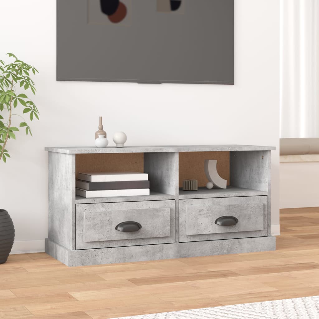 vidaXL Szafka TV, szarość betonu, 93x35,5x45 cm