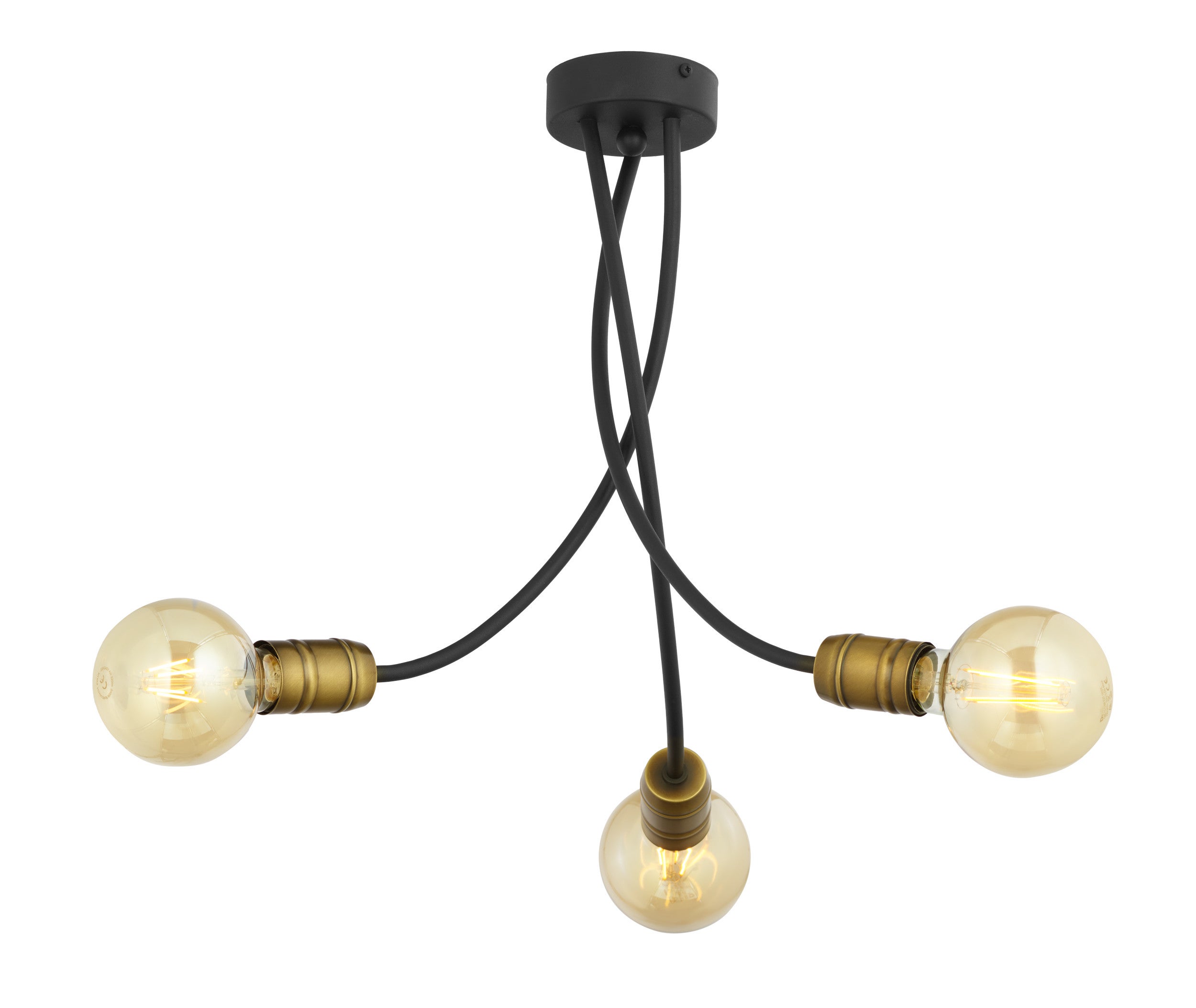 Lampa sufitowa LUCE czarna patyna 3xE27 Jupiter czarny/złoty E27 40x50x50 cm 1 szt.