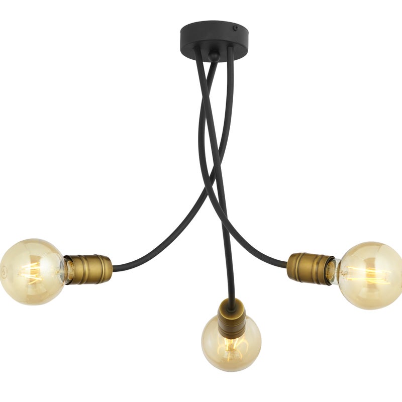 Lampa sufitowa LUCE czarna patyna 3xE27 Jupiter czarny/złoty E27 40x50x50 cm 1 szt.