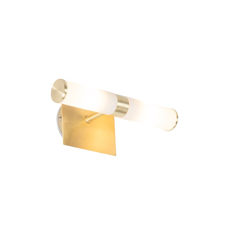 Nowoczesna lampa ścienna do łazienki złota IP44 2-punktowa - Bath