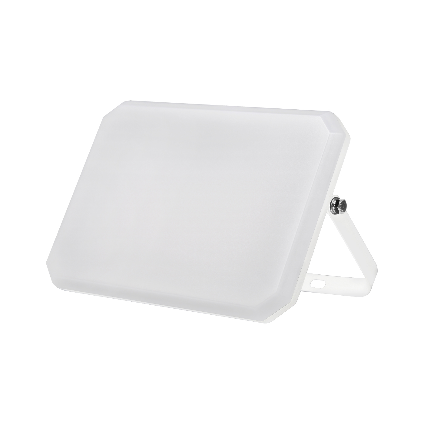 Biały reflektor LED zewnętrzny 230V 100W 4000K mleczny klosz 10000lm 266x190x30 mm