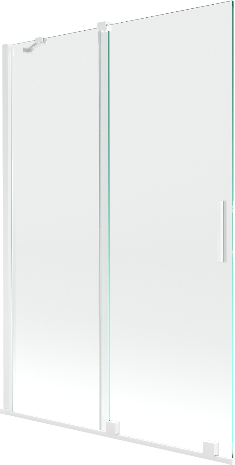 Mexen Velar parawan nawannowy 2-skrzydłowy rozsuwany 120 x 150 cm, transparent, biały - 896-120-000-01-20